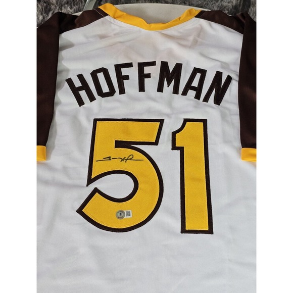 Trevor Hoffman Autographed/Signed Jersey Beckett Sticker White Custom Jersey